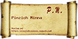 Pinzich Minna névjegykártya